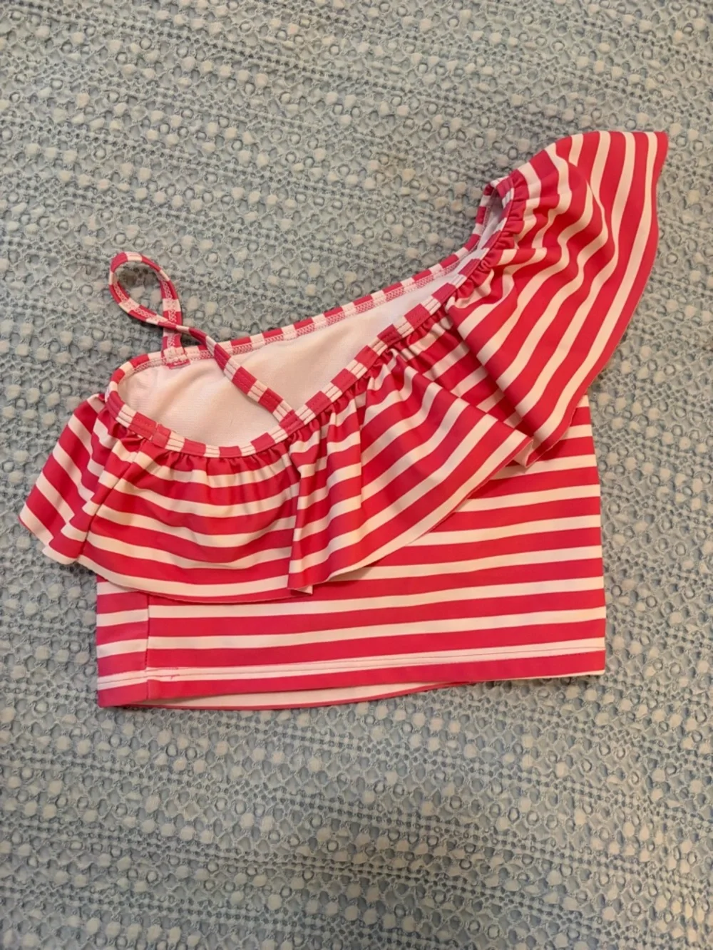 Ruffle Butts Pink Striped Bikini with Polka Dot Ruffle Bottoms sz 5T